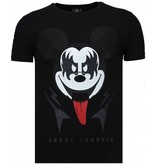 Local Fanatic Kiss My Mickey - Strass T Shirt Herren - Schwarz