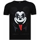 Kiss My Mickey - Strass T Shirt Herren - Schwarz