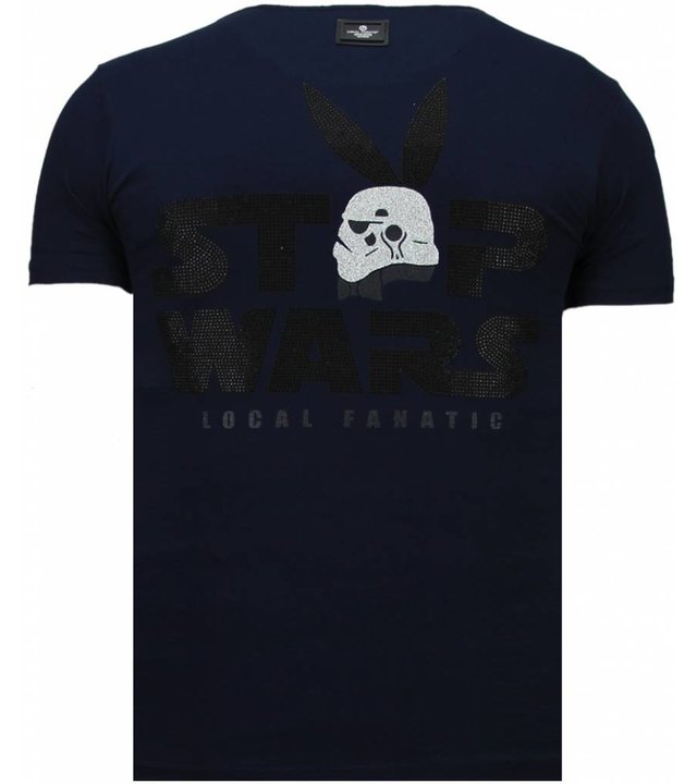 Local Fanatic Stormbitch - Strass T Shirt Herren - Blau