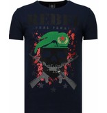 Local Fanatic Skull Rebel - Strass T Shirt Herren - Blau