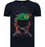 Local Fanatic Skull Rebel - Strass T Shirt Herren - Blau Local Fanatic Skull Rebel - Strass T Shirt Herren - Blau