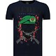 Skull Rebel - Strass T Shirt Herren - Blau