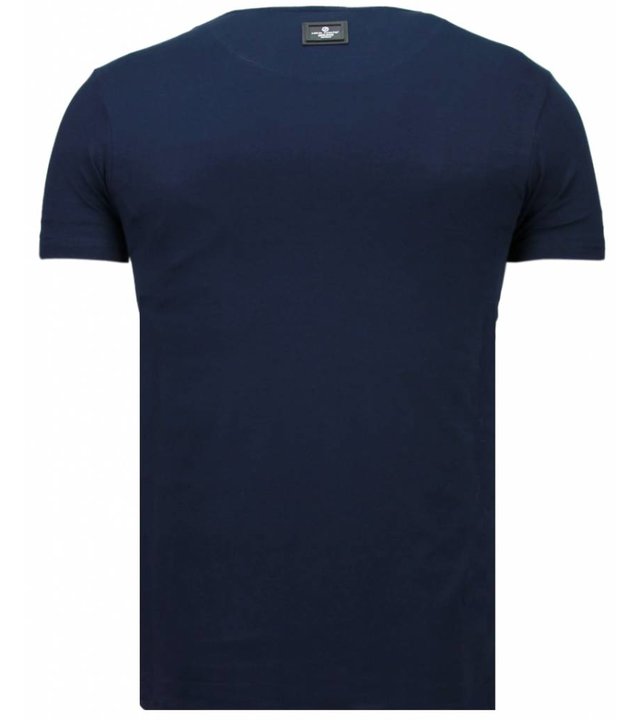 Local Fanatic Skull Rebel - Strass T Shirt Herren - Blau