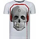 Skull Bring The Beat - Strass T Shirt Herren - Weiß