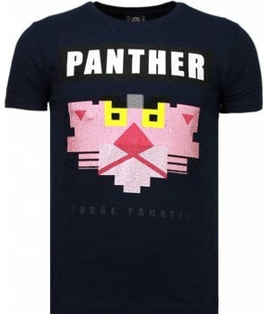 Local Fanatic Panther For A Cougar - Strass T Shirt Herren - Blau