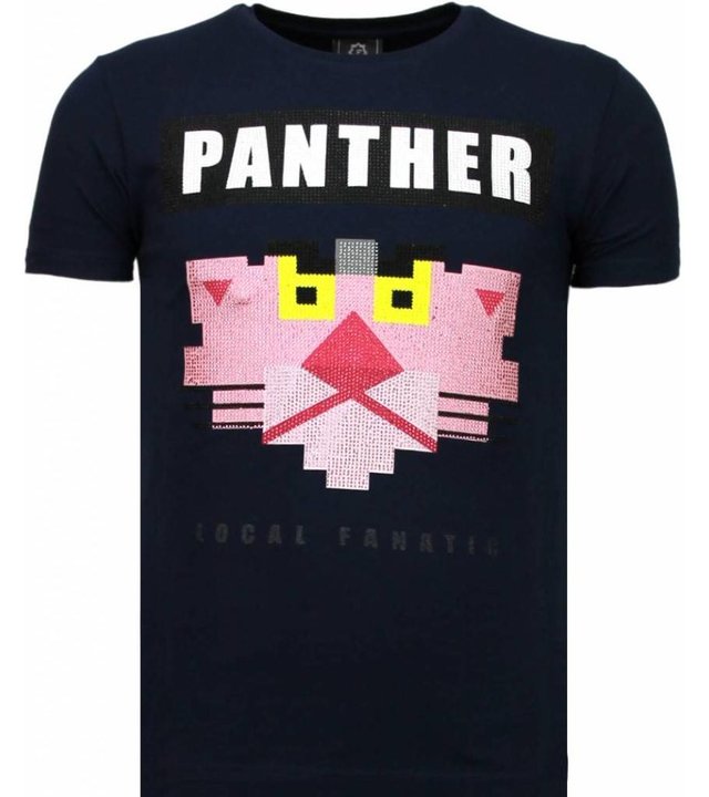 Local Fanatic Panther For A Cougar - Strass T Shirt Herren - Blau