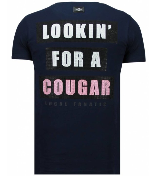 Local Fanatic Panther For A Cougar - Strass T Shirt Herren - Blau