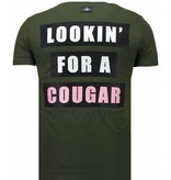 Local Fanatic Panther For A Cougar - Strass T Shirt Herren - Grün