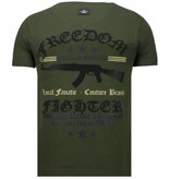 Local Fanatic Freedom Fighter - Strass T Shirt Herren - Grün Local Fanatic Freedom Fighter - Strass T Shirt Herren - Grün