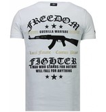 Local Fanatic Freedom Fighter - Strass T Shirt Herren - Weiß