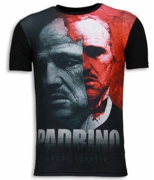 Local Fanatic El Padrino - Digital Strass T Shirt Herren - Schwarz