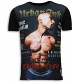 Local Fanatic Tupac Shakur Thug Life - Digital Strass T Shirt Herren - Schwarz