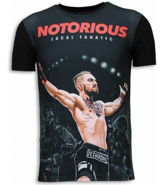 Local Fanatic The Notorious Conor -Digital Strass T Shirt Herren - Schwarz