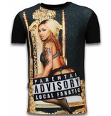 Local Fanatic Parental Advisory LF - Digital Strass T Shirt Herren - Schwarz