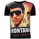 Tony Montana - Digital Strass T Shirt Herren - Schwarz