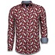 ItaliItalianische Hemden - Slim Fit -Blouse Flower Pattern - Bordeaux