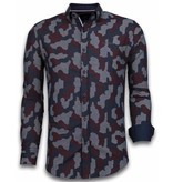 Gentile Bellini ItaliItalianische Hemden - Slim Fit - Blouse Dotted Camouflage Pattern - Schwarz