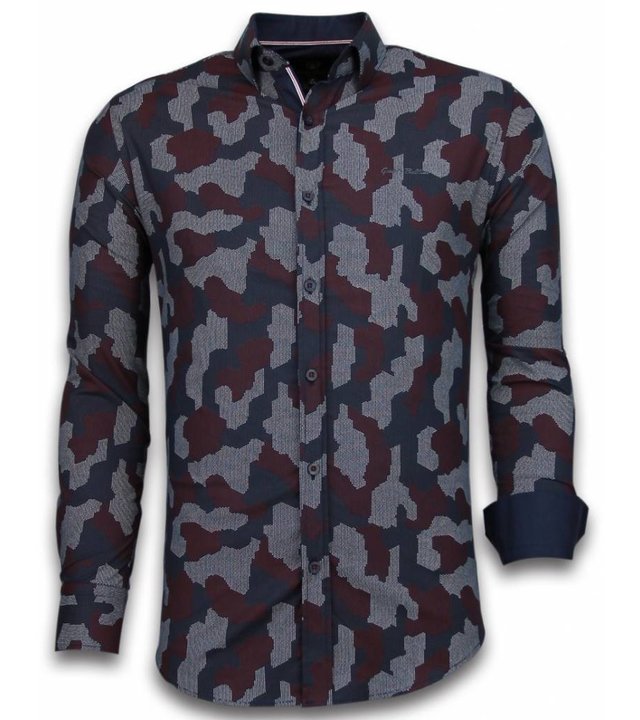 Gentile Bellini ItaliItalianische Hemden - Slim Fit - Blouse Dotted Camouflage Pattern - Schwarz