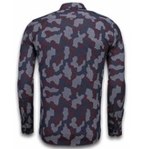 Gentile Bellini ItaliItalianische Hemden - Slim Fit - Blouse Dotted Camouflage Pattern - Schwarz