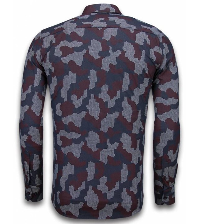 Gentile Bellini ItaliItalianische Hemden - Slim Fit - Blouse Dotted Camouflage Pattern - Schwarz