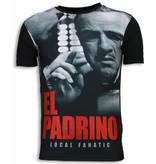 Local Fanatic El Padrino Face - Strass T-shirt - Schwarz