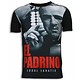 El Padrino Face - Strass T-shirt - Schwarz