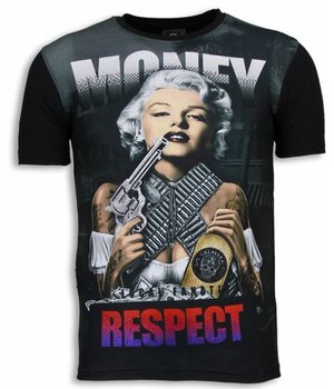 Local Fanatic Marilyn Money - Strass T-shirt - Schwarz