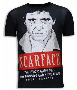 Local Fanatic Scarface Red Scar - Strass T-shirt - Schwarz