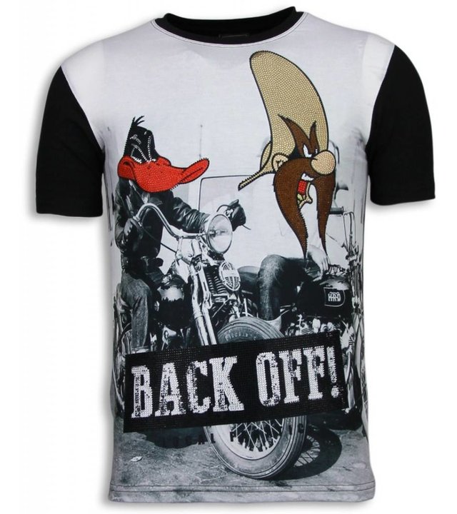 Local Fanatic Back Off - Strass T-shirt - Schwarz