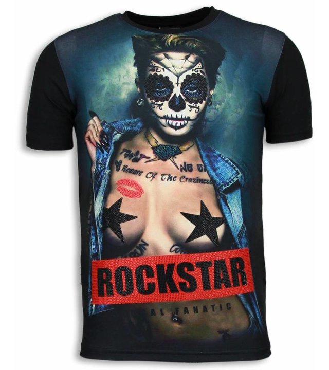 Local Fanatic Rockstar - Strass T-shirt - Schwarz