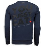 Local Fanatic Pussy Cat - Strass Sweater - Blau