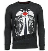 Local Fanatic Pussy Cat - Strass Sweater - Steinkohle Local Fanatic Pussy Cat - Strass Sweater - Steinkohle