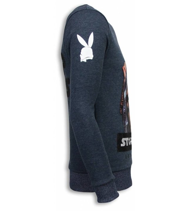 Local Fanatic Stormbitch - Strass Sweater - Blau