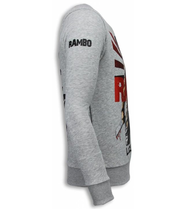 Local Fanatic Rambo - Strass Sweater - Grau