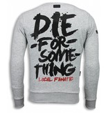 Local Fanatic Rambo - Strass Sweater - Grau Local Fanatic Rambo - Strass Sweater - Grau