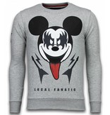 Local Fanatic Kiss My Mickey - Strass Sweater - Grau