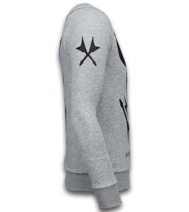 Local Fanatic Kiss My Mickey - Strass Sweater - Grau