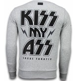 Local Fanatic Kiss My Mickey - Strass Sweater - Grau