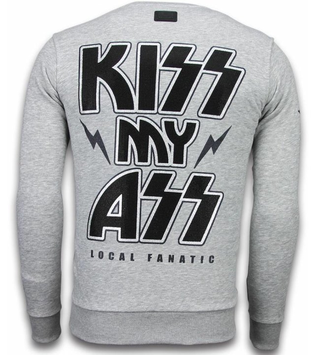 Local Fanatic Kiss My Mickey - Strass Sweater - Grau
