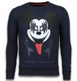 Local Fanatic Kiss My Mickey - Strass Sweater - Blau
