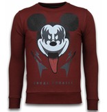 Local Fanatic Kiss My Mickey - Strass Sweater - Bordeaux