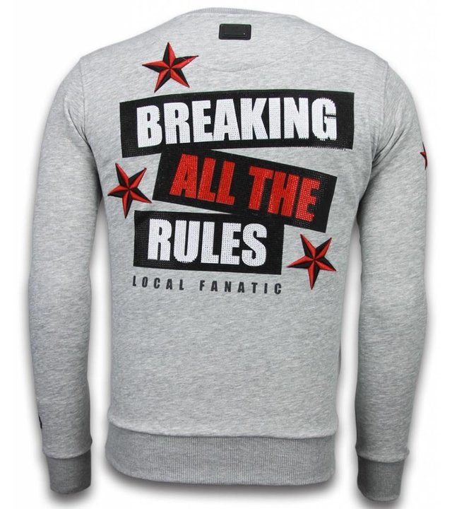 Local Fanatic Marilyn Rockstar - Strass Sweater - Grau