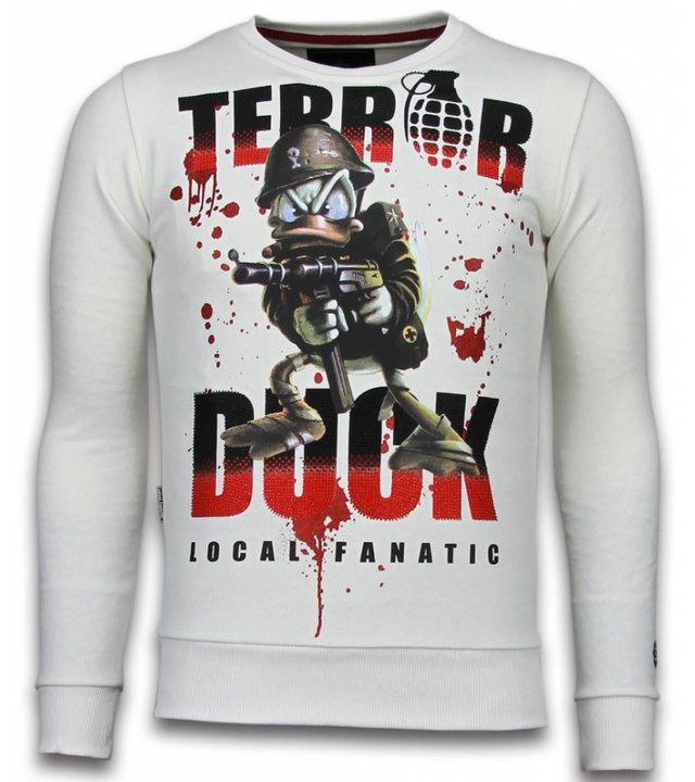 Local Fanatic Terror Duck - Strass Sweater - Weiß