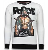 Local Fanatic Popeye - Strass Sweater - Weiß Local Fanatic Popeye - Strass Sweater - Weiß