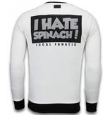 Local Fanatic Popeye - Strass Sweater - Weiß Local Fanatic Popeye - Strass Sweater - Weiß