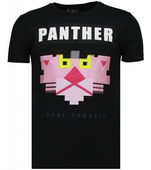 Local Fanatic Panther For A Cougar - Strass T-shirt - Schwarz