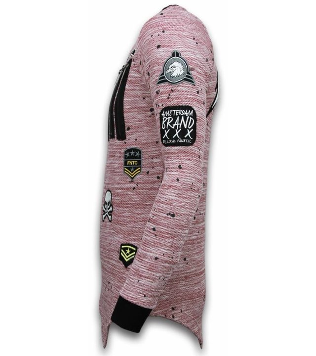 Local Fanatic Longfit Asymmetric Embriordry - Sweater Patches - US Army - Rosa