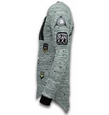 Local Fanatic Longfit Asymmetric Embriordry - Sweater Patches - US Army - Grün Local Fanatic Longfit Asymmetric Embriordry - Sweater Patches - US Army - Grün
