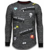 Local Fanatic Longfit Embriordry - Sweater Patches - Elite Crew - Grau