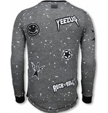 Local Fanatic Longfit Embriordry - Sweater Patches - Rockstar - Anthrazit